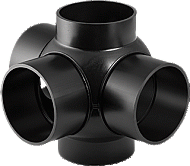 Fitting met 5 aansluitingen