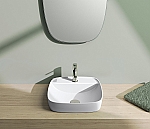 Catalano Green Lux opzetwastafel 42x42cm zonder overloop mat wit 142GRLXBM