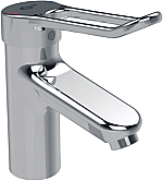 Ideal Standard Ceraplus 2 wastafelkraan z. waste m. vaste zelflegende uitloop m. beugelgreep 14cm chroom BC096AA