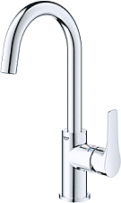 Grohe Eurosmart wastafelmengkraan L hoog gladde body chroom 23970003