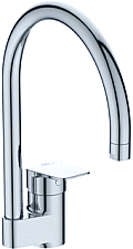 Ideal Standard Ceraplan keukenkraan met hoge uitloop 86x236x321mm 200 mm sprong uitloop chroom BD339AA