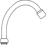 Venlo draaibare hoge uitloop m. straalregelaar 3/4"x130mm chroom F963097AA 