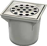 van den Berg ABS vloerput m. uitneembare emmer 20x20cm m. reukslot 50mm m. onderuitlaat ø75mm 402 