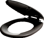  Rezi closetzitting m.deksel m.RVS garnituur zwart BA3170NMA-RVS 