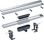 Easy Drain Compact 30 Clean 70cm RVS douchegoot met zero en tegel rooster EDCOM30ZTDRY70