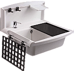 ABU Multiset uitstortgootsteen 55 cm met spatscherm en opzetrand wit 3712101