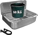 Loggere Standaard uitstortgootsteen 56cm RVS 234005