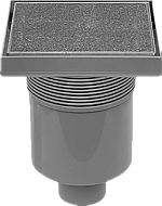 Easy Drain Aqua Quattro Tegel vloerput m. ABS afwerkdeel/RVS betegelbaar rooster en onderuitlaat 15x15cm AQUA15X15MSI3T 