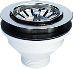 Viega afvoerplug 1.1/2 x 114,5 met korfzeef kunststof/rvs gepolijst model 7128 109967