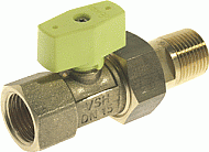 VSH gaskogelkraan messing recht m. knop 3/4" bi.dr.xkoppeling conische bu.dr. 0604076 