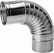 Burgerhout bocht ø100mm 90° ALU enkelwandig plooi 400450117 