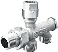 Herz 1000 zij- onderblok 1-pijps. Afsluitbaar. Buisaansluiting M22 1718411