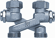 Herz H-onderblok  Kruisstuk 3/4" incl. afsluiter VVE=10 1340434