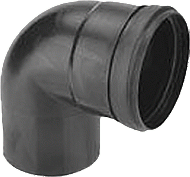Burgerhout bocht luchttoevoer ø80mm 90° PP zwart 400452016 