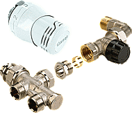  Comap thermostatische radiator set . 1-pijps Recht + Bocht. Type 432TL RK8096045