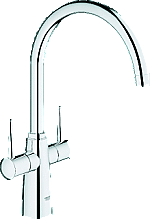 Grohe Ambi 1-gats keukenkraan m. hoge uitloop chroom 30189000 