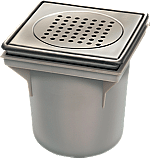 Van den Berg ABS Emmerput met RVS rooster, 200 x 200 mm, onderuitlaat 15316