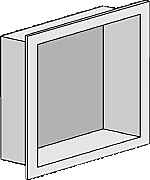 LoooX inbouwnis 30x30cm 10cm inbouwdiepte RVS geborsteld badkamer BOX3010