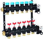 Henco 10-groeps verdeler 0-3L composiet met debietmeting UFH0605MDK1003L